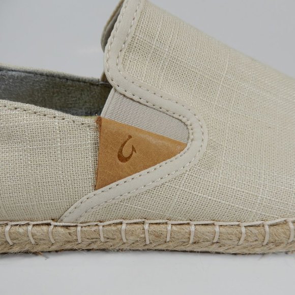 OluKai Kaula Pa'a Kapa Slip-on Espadrille Loafer Size 9.5 Tapa Canvas NEW $100 - Picture 5 of 12